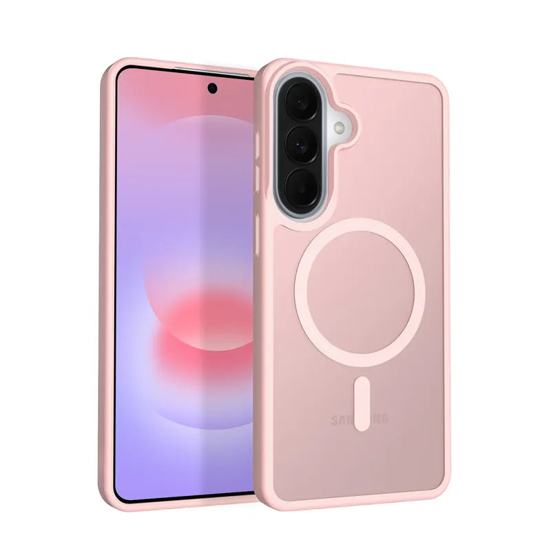 Crong Hybrid Matte Magnetic - MagSafe dėklas Samsung Galaxy A37 / A36 (rožinis)