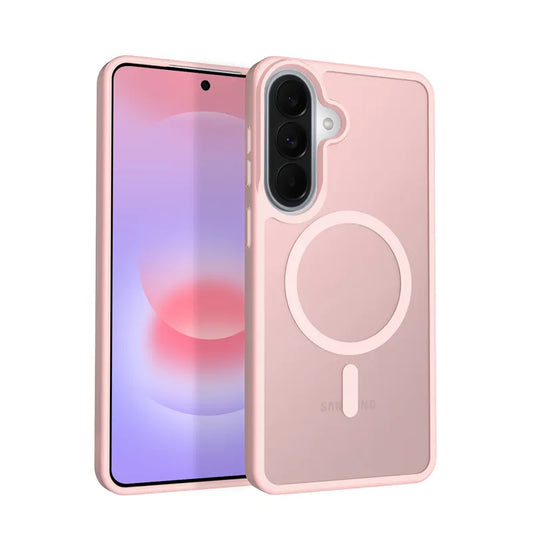 Crong Hybrid Matte Magnetic - MagSafe dėklas Samsung Galaxy A37 / A36 (rožinis)