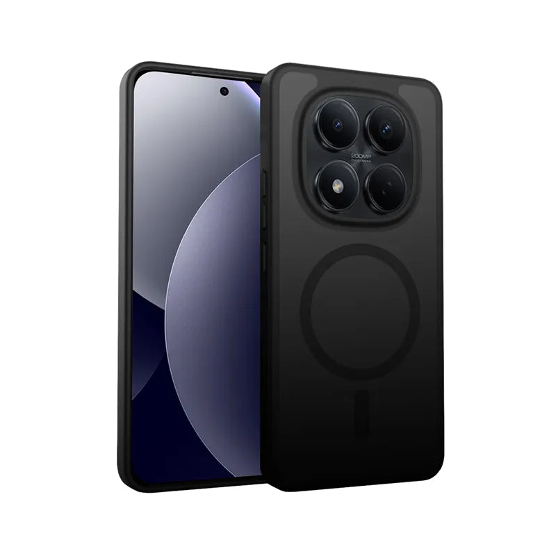 Crong Hybrid Matte Magnetic - MagSafe dėklas, skirtas Xiaomi Redmi Note 15 Pro (juodas)