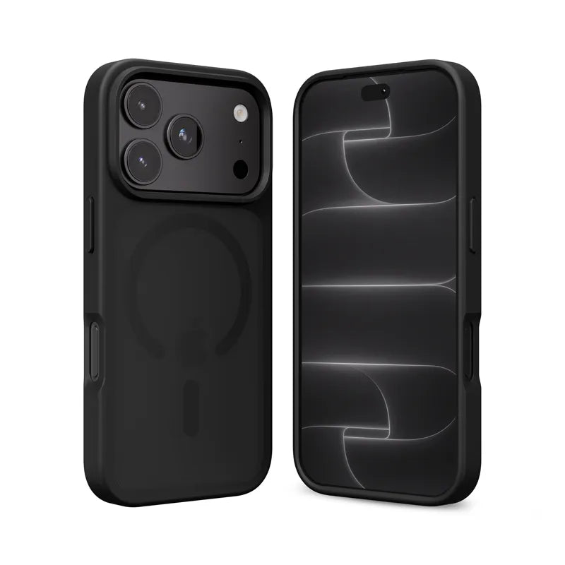 Crong Hybrid Matte Magnetic – MagSafe dėklas telefonams iPhone 18 Pro Max / 17 Pro Max (juodas)