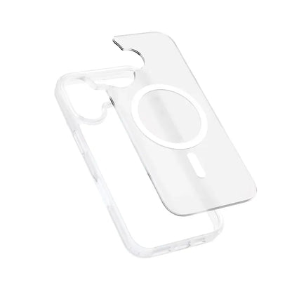 Crong Hybrid Matte Magnetic - MagSafe iPhone 17 dėklas (baltas)