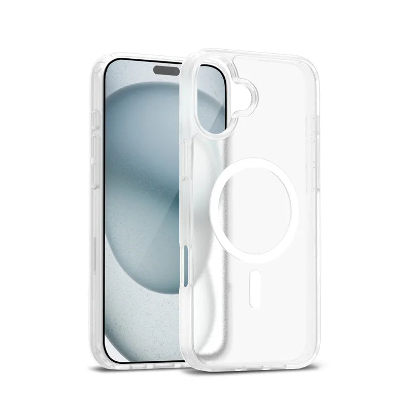 Crong Hybrid Matte Magnetic - MagSafe iPhone 17 dėklas (baltas)