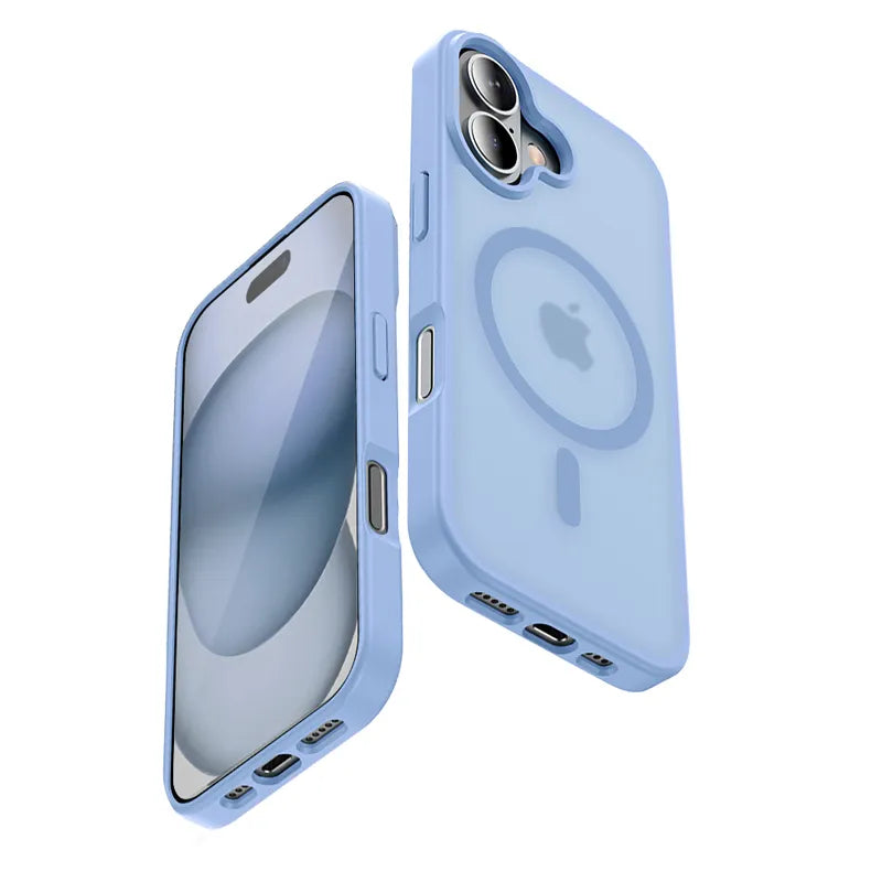 Crong Hybrid Matte Magnetic - MagSafe iPhone 17 dėklas (mėlynas)