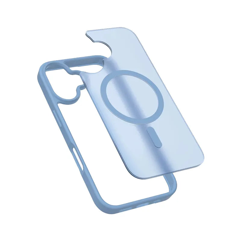 Crong Hybrid Matte Magnetic - MagSafe iPhone 17 dėklas (mėlynas)