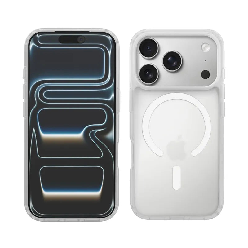 Crong Hybrid Matte Magnetic - MagSafe iPhone 17 Pro Max dėklas (baltas)