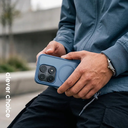 Crong Hybrid Matte Magnetic - Xiaomi 17 MagSafe dėklas (mėlynas)