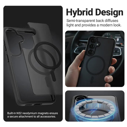 Crong Hybrid Matte Magnetic – Xiaomi 17T MagSafe dėklas (juodas)