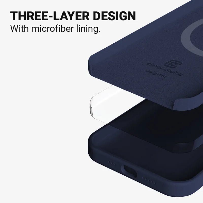 Crong Magnetinis dėklas – „iPhone 13 Pro Max“ „MagSafe“ dėklas (tamsiai mėlynas)