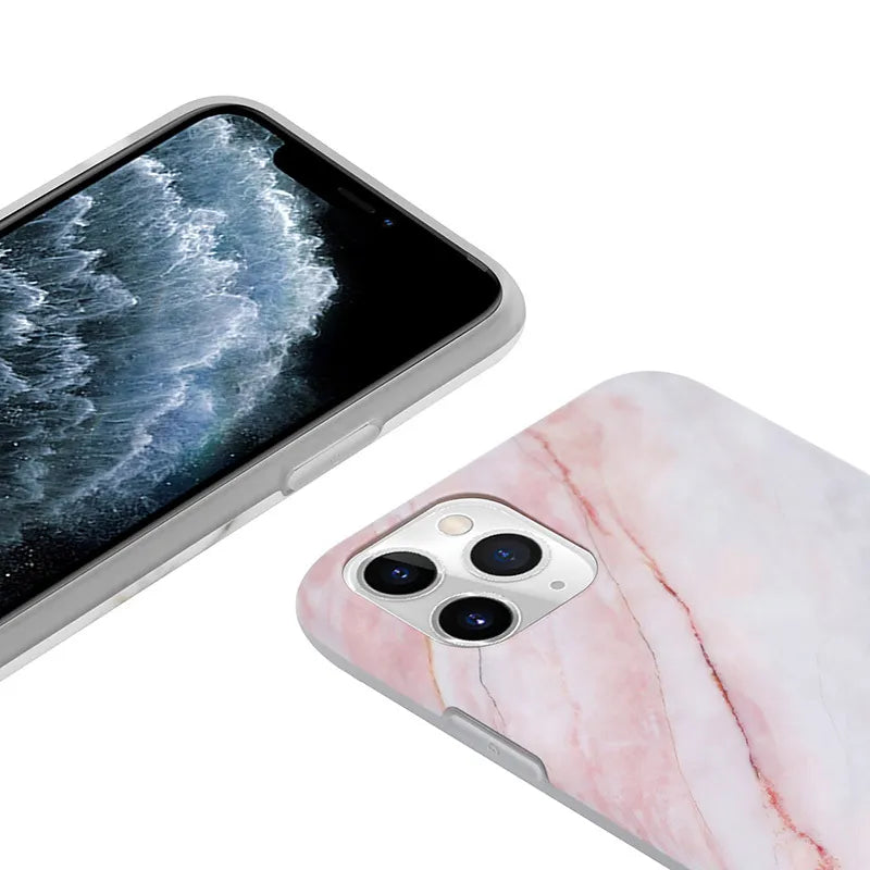 Crong Marble dėklas – iPhone 11 Pro dėklas (Rožinė)