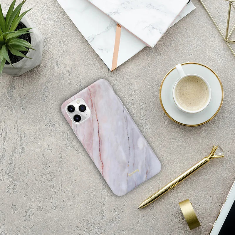 Crong Marble dėklas – iPhone 11 Pro dėklas (Rožinė)