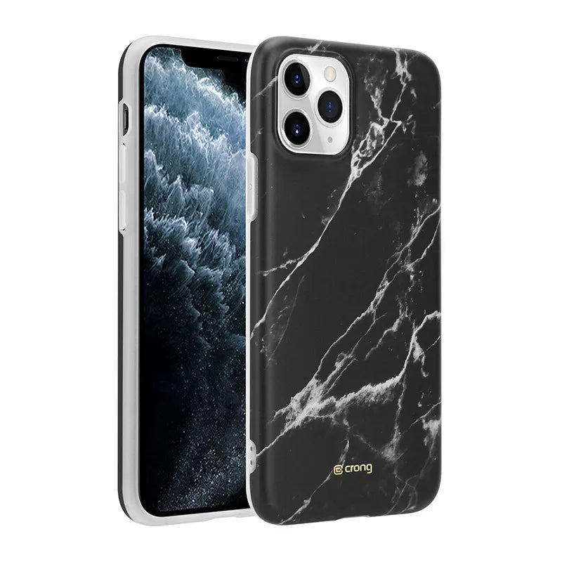 Crong Marmuro dėklas – iPhone 11 Pro dėklas (juodas)