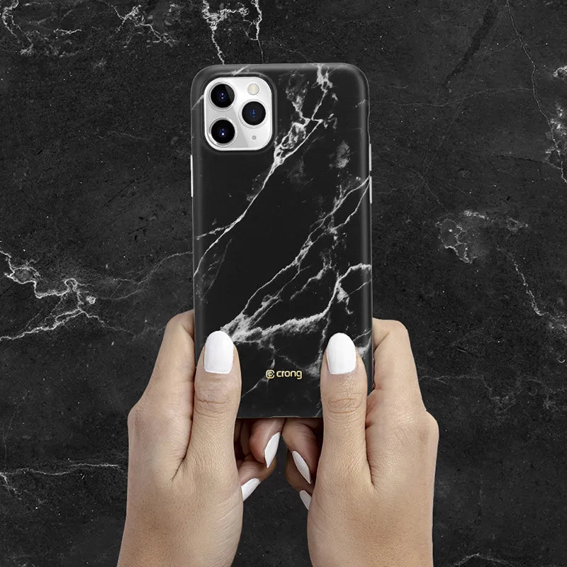 Crong Marmuro dėklas – iPhone 11 Pro dėklas (juodas)