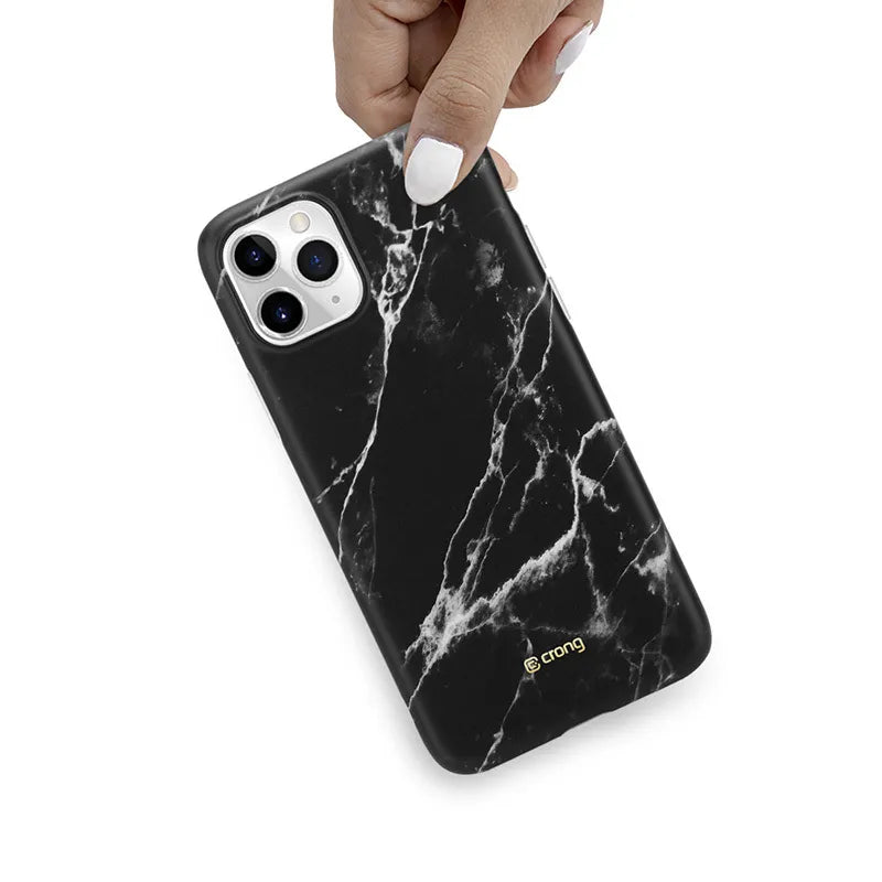 Crong Marmuro dėklas – iPhone 11 Pro dėklas (juodas)