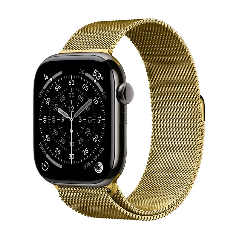Crong Milano Plienas - Nerūdijančio plieno apyrankė, skirta Apple Watch 38/40/41/42 mm (auksinė)