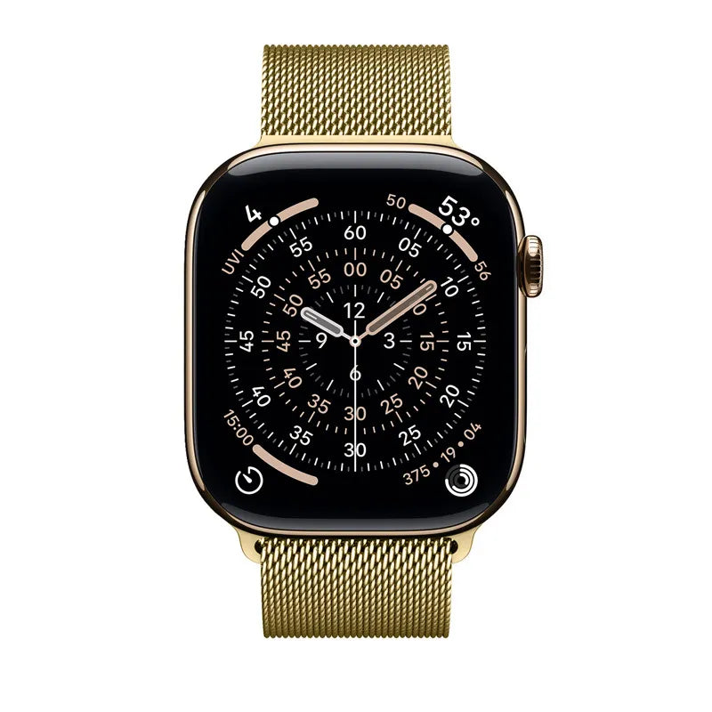 Crong Milano Plienas - Nerūdijančio plieno apyrankė, skirta Apple Watch 38/40/41/42 mm (auksinė)