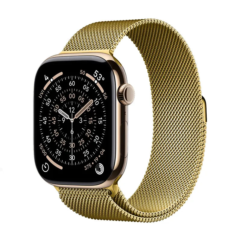 Crong Milano Plienas - Nerūdijančio plieno apyrankė, skirta Apple Watch 38/40/41/42 mm (auksinė)