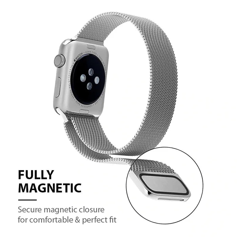 Crong Milano Plienas - Nerūdijančio plieno apyrankė, skirta Apple Watch 38/40/41/42 mm (Iridescent)