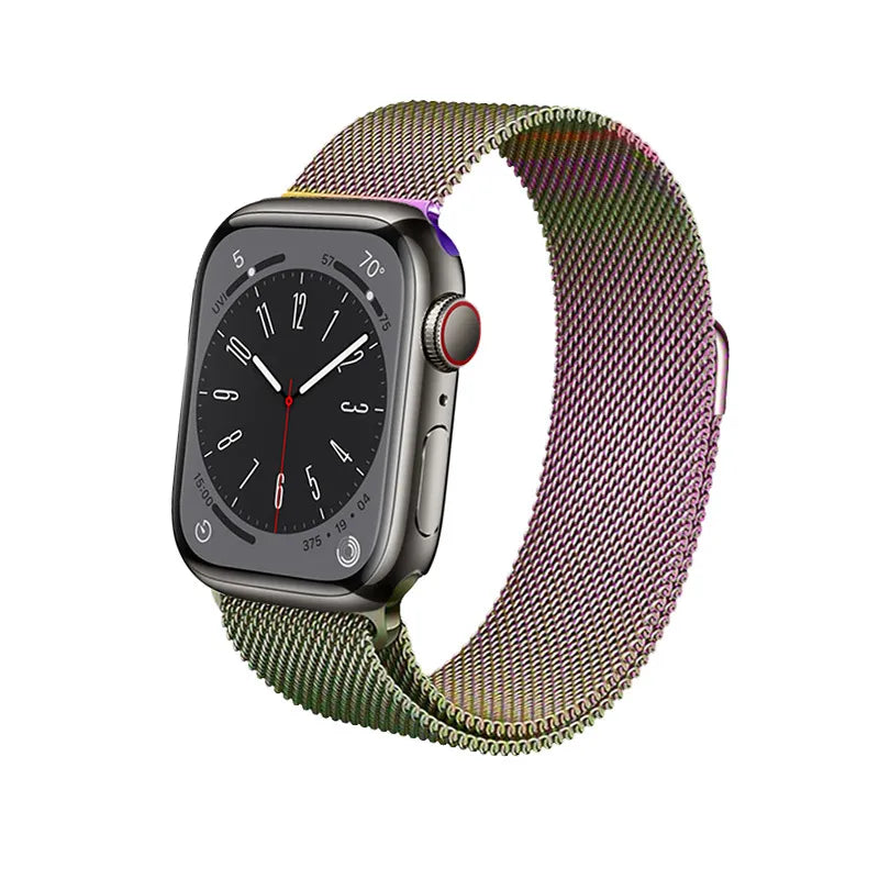 Crong Milano Plienas - Nerūdijančio plieno apyrankė, skirta Apple Watch 38/40/41/42 mm (Iridescent)