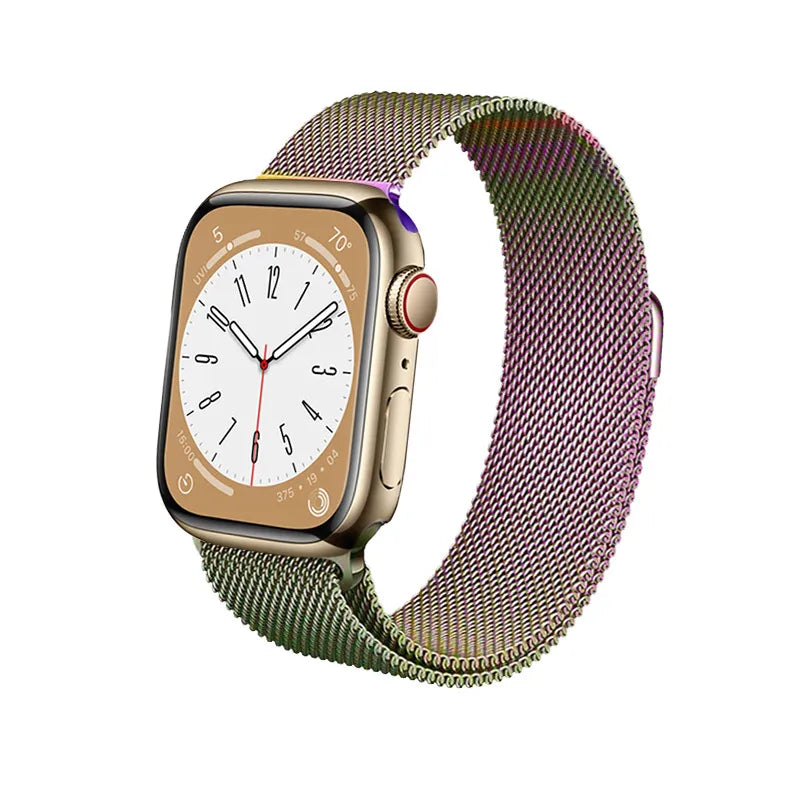 Crong Milano Plienas - Nerūdijančio plieno apyrankė, skirta Apple Watch 38/40/41/42 mm (Iridescent)