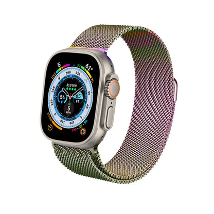 Crong Milano Plienas - Nerūdijančio plieno apyrankė, skirta Apple Watch 38/40/41/42 mm (Iridescent)