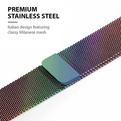 Crong Milano Plienas - Nerūdijančio plieno apyrankė, skirta Apple Watch 38/40/41/42 mm (Iridescent)