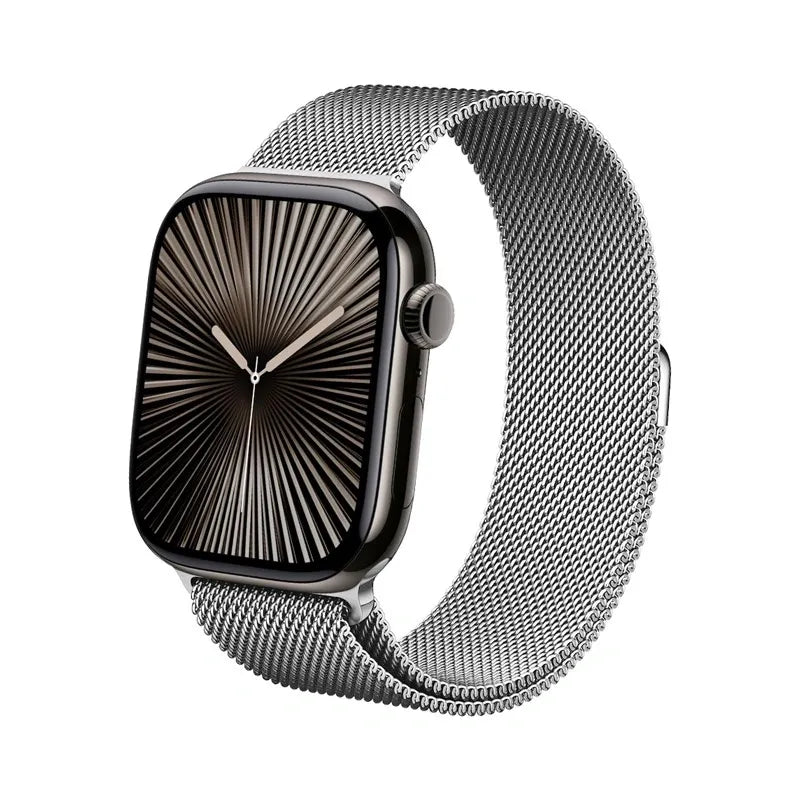 Crong Milano Plienas - Nerūdijančio plieno dirželis, skirtas Apple Watch 38/40/41/42 mm (sidabrinis)