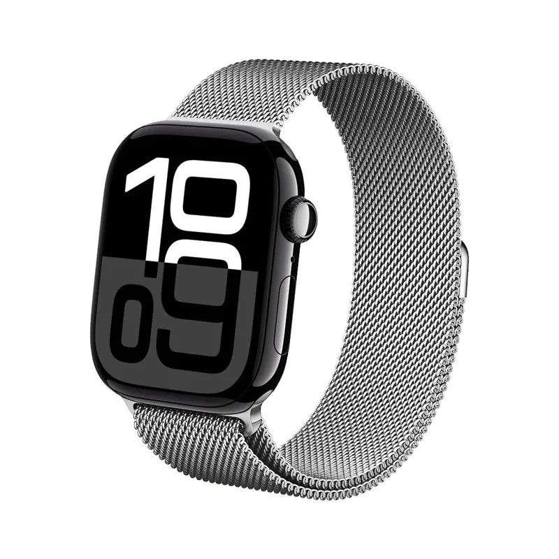 Crong Milano Plienas - Nerūdijančio plieno dirželis, skirtas Apple Watch 38/40/41/42 mm (sidabrinis)
