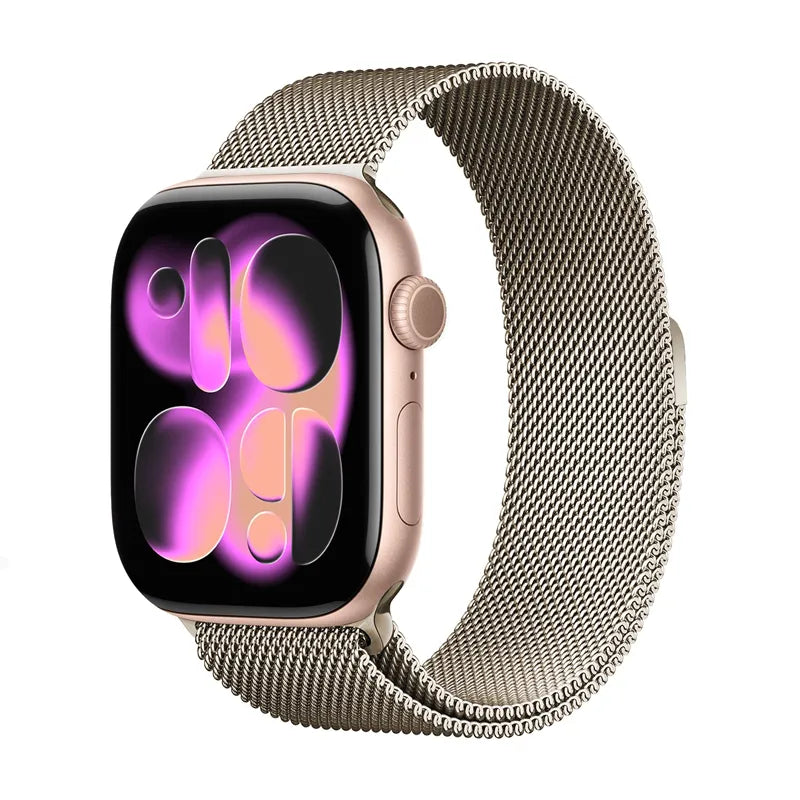Crong Milano Steel – Nerūdijančio plieno apyrankė Apple Watch 38/40/41/42 mm (šampano)