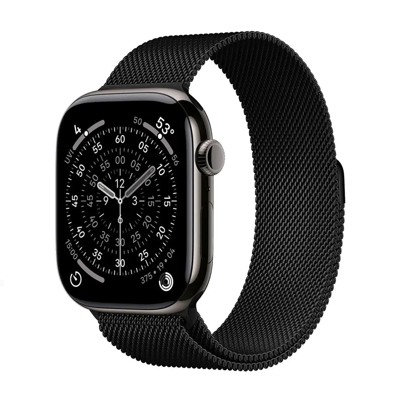 Crong Milano Steel - Nerūdijančio plieno apyrankė Apple Watch 44/45/46/49 mm (juoda)