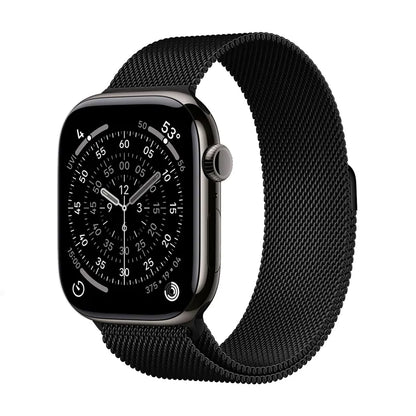 Crong Milano Steel - Nerūdijančio plieno apyrankė Apple Watch 44/45/46/49 mm (juoda)