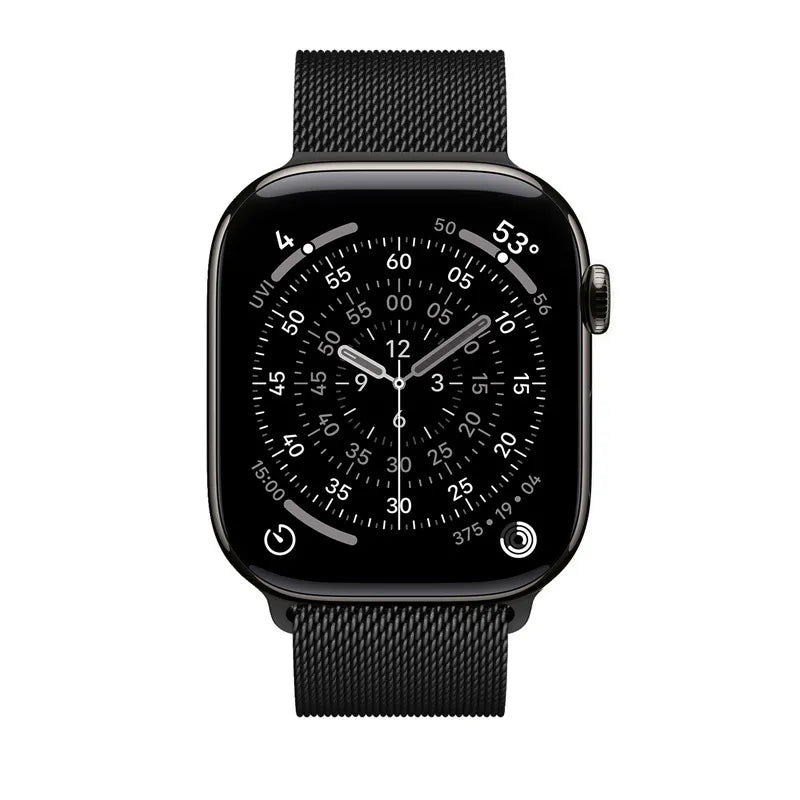 Crong Milano Steel - Nerūdijančio plieno apyrankė Apple Watch 44/45/46/49 mm (juoda)