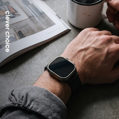 Crong Milano Steel - Nerūdijančio plieno apyrankė Apple Watch 44/45/46/49 mm (juoda)