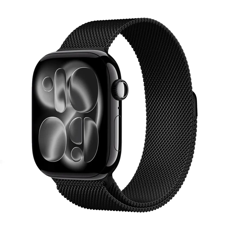 Crong Milano Steel - Nerūdijančio plieno apyrankė Apple Watch 44/45/46/49 mm (juoda)