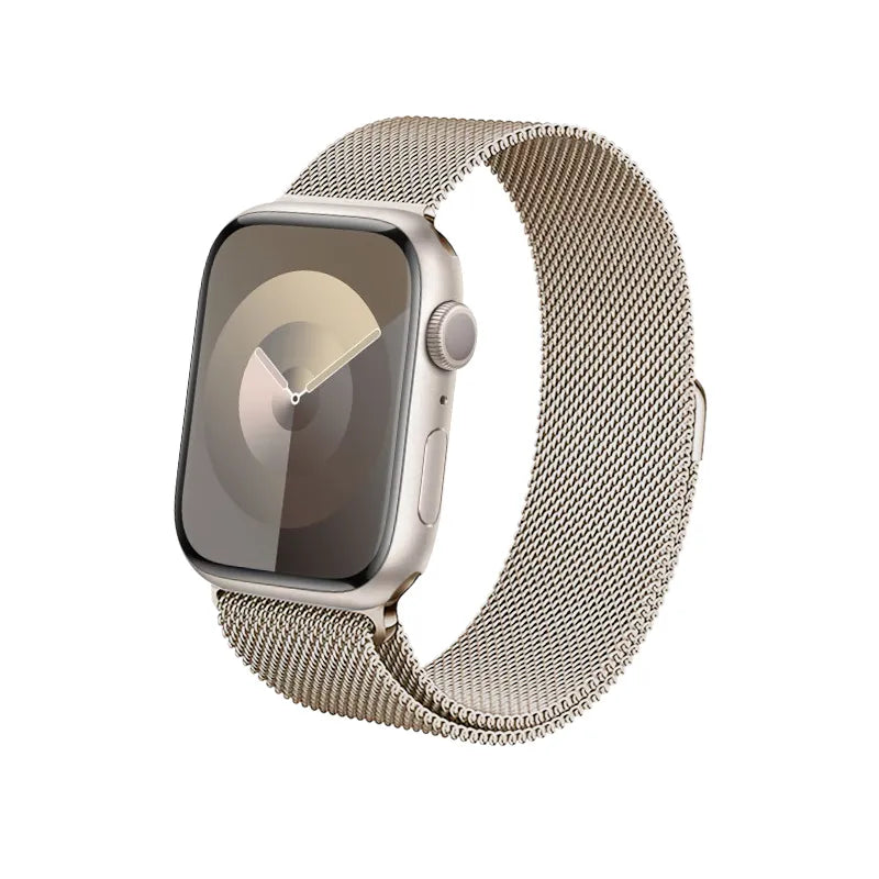 Crong Milano Steel – Nerūdijančio plieno apyrankė Apple Watch 44/45/46/49mm (Šampano)