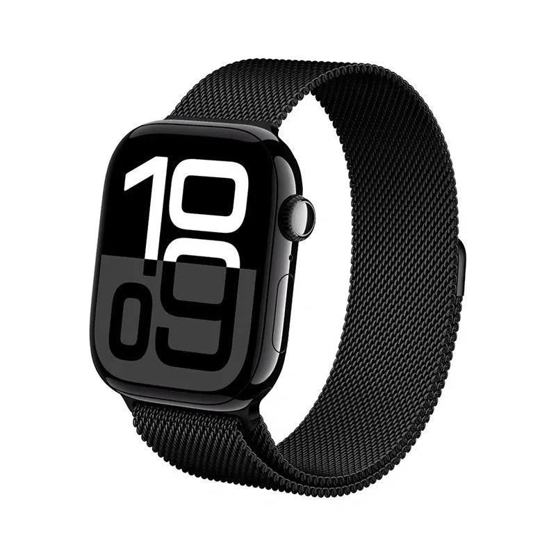 Crong Milano Steel - Nerūdijančio plieno apyrankė, skirta Apple Watch 38/40/41/42 mm (juoda)
