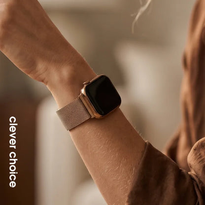 Crong Milano Steel - Nerūdijančio plieno apyrankė, skirta Apple Watch 38/40/41/42 mm (Rožinis auksas)