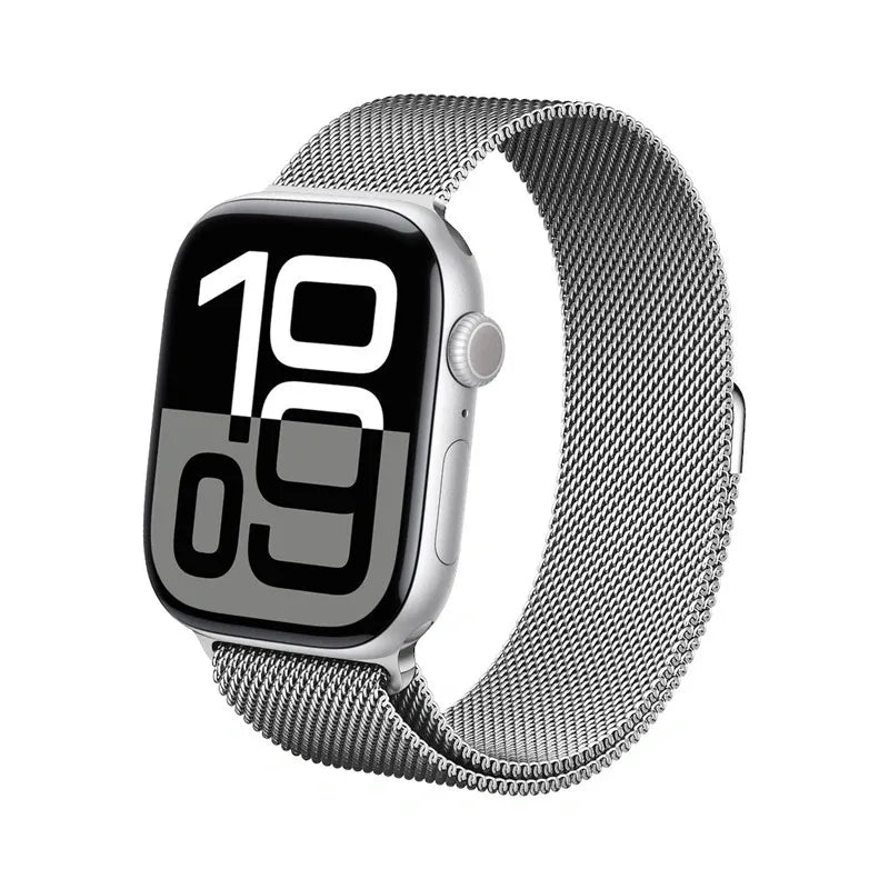 Crong Milano Steel - Nerūdijančio plieno apyrankė, skirta Apple Watch 44/45/46/49 mm (Sidabrinė)