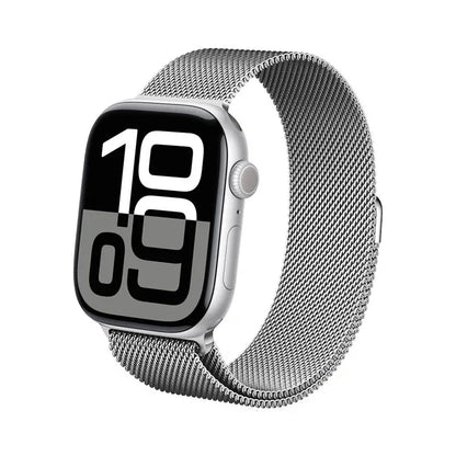 Crong Milano Steel - Nerūdijančio plieno apyrankė, skirta Apple Watch 44/45/46/49 mm (Sidabrinė)