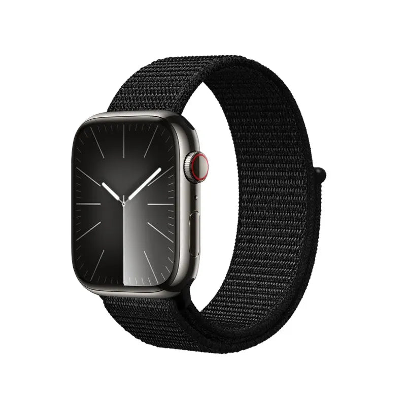 Crong Nailono refleksinė juosta, skirta Apple Watch 38/40/41/42 mm (juoda)