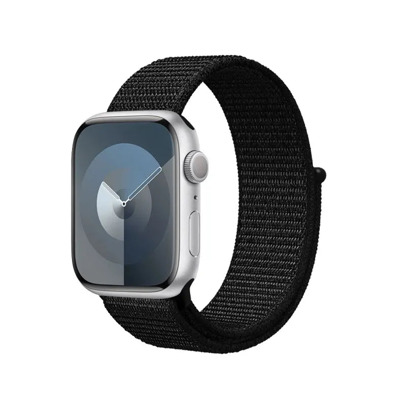 Crong Nailono refleksinė juosta, skirta Apple Watch 38/40/41/42 mm (juoda)