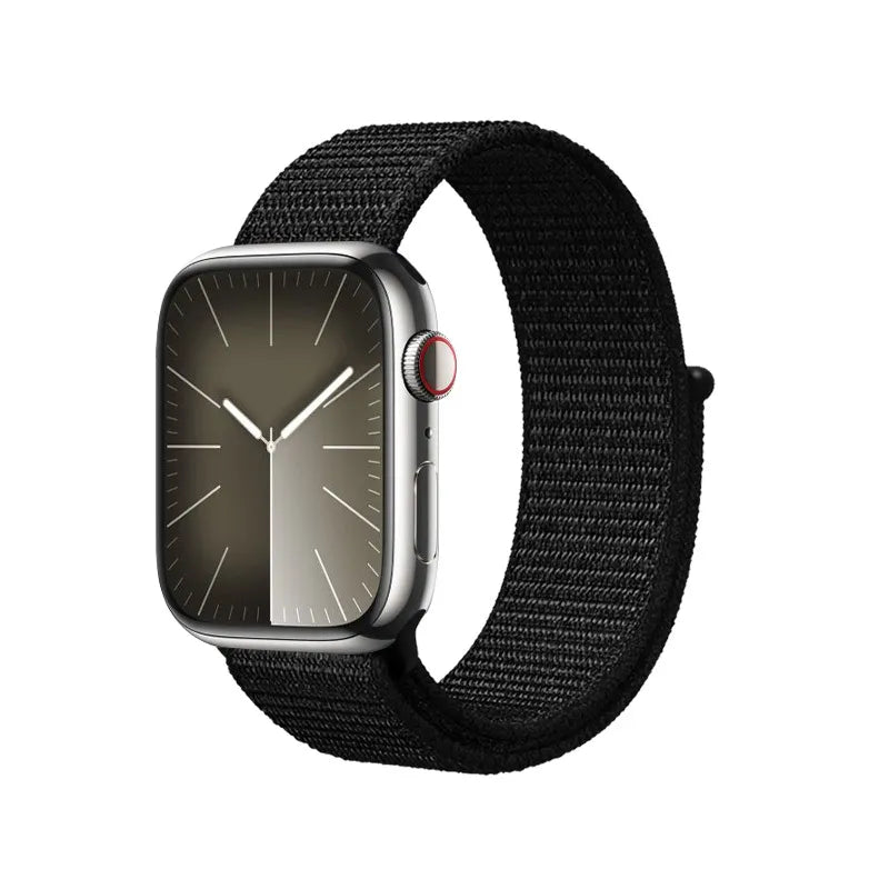 Crong Nailono refleksinė juosta, skirta Apple Watch 38/40/41/42 mm (juoda)