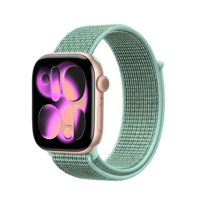 Crong Nailono sportinė apyrankė, skirta Apple Watch 38/40/41/42 mm (Atlantinis žalias)