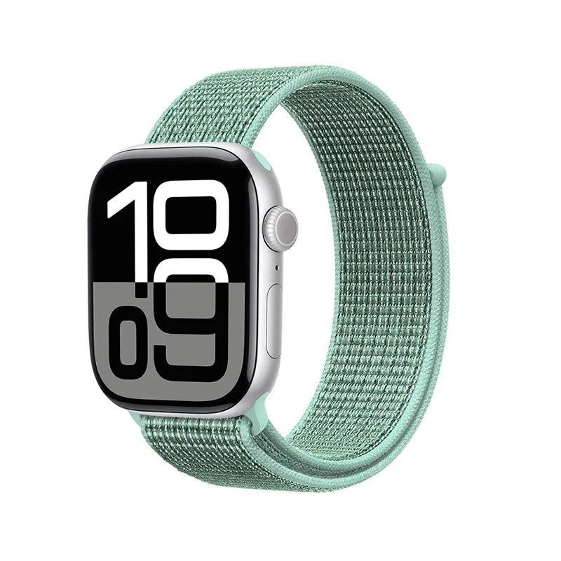 Crong Nailono sportinė apyrankė, skirta Apple Watch 38/40/41/42 mm (Atlantinis žalias)