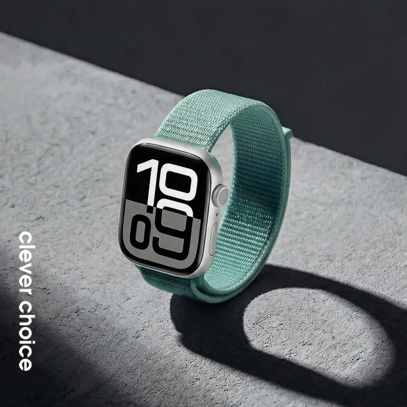 Crong Nailono sportinė apyrankė, skirta Apple Watch 38/40/41/42 mm (Atlantinis žalias)