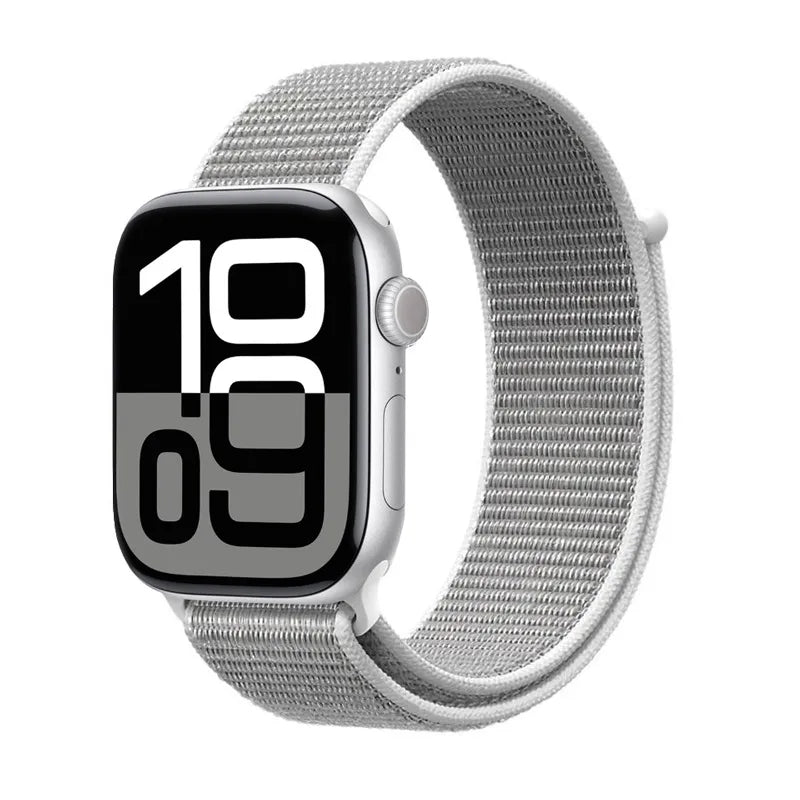 Crong Nailono sportinė apyrankė, skirta Apple Watch 44/45/46/49 mm (sidabriškai pilka)