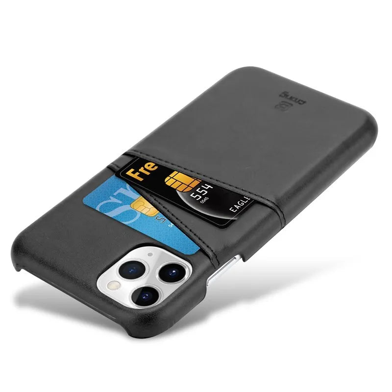 Crong Neat Cover – iPhone 11 Pro dėklas su kišenėlėmis (juodas)