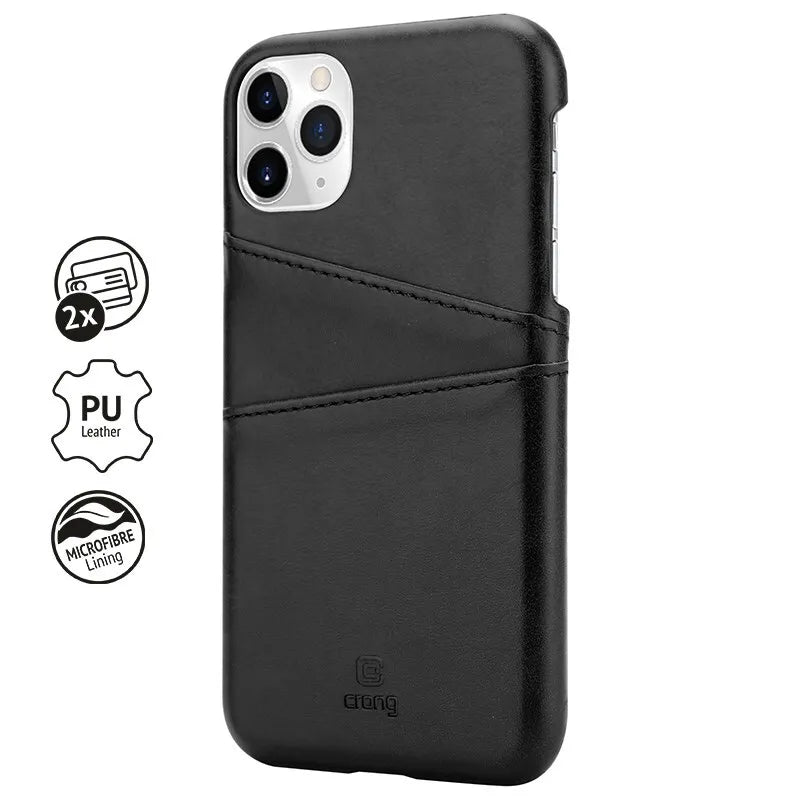 Crong Neat Cover – iPhone 11 Pro dėklas su kišenėlėmis (juodas)