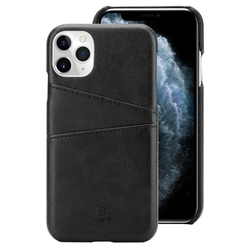 Crong Neat Cover – iPhone 11 Pro dėklas su kišenėlėmis (juodas)