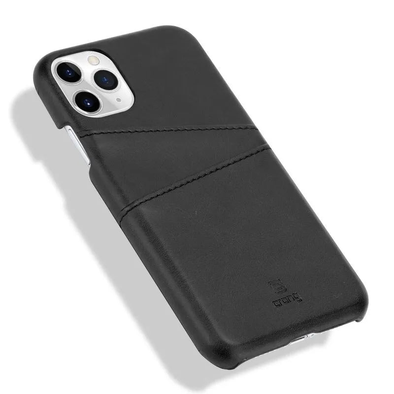 Crong Neat Cover – iPhone 11 Pro dėklas su kišenėlėmis (juodas)