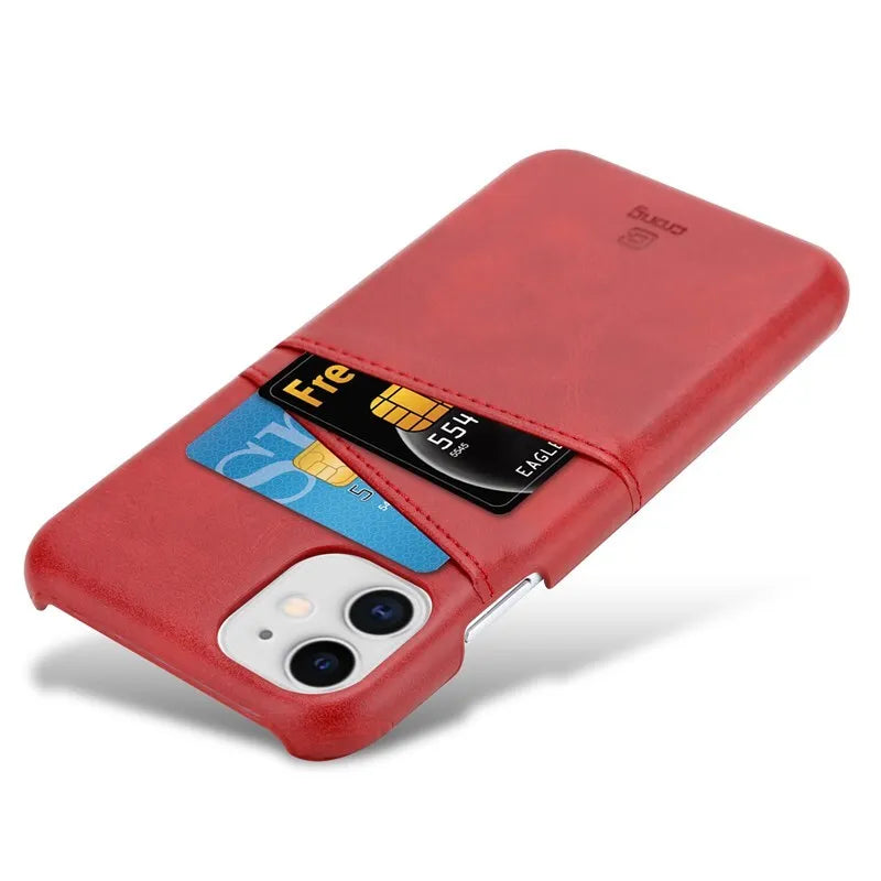 Crong Neat Cover - iPhone 11 Pro dėklas su kišenėmis (Raudonas)